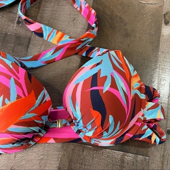 aerie Tropical Print Bikini Top size 36B - Picture 3 of 9